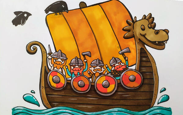 Norse invasion (markers on paper)