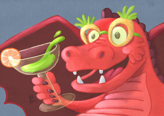 Party dragon! (digital painting)