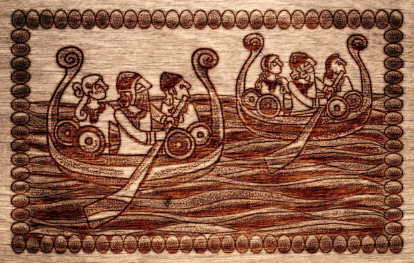 Viking dotwork woodburn